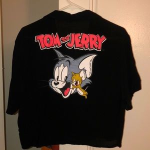 TOM and JERRY Black Button up